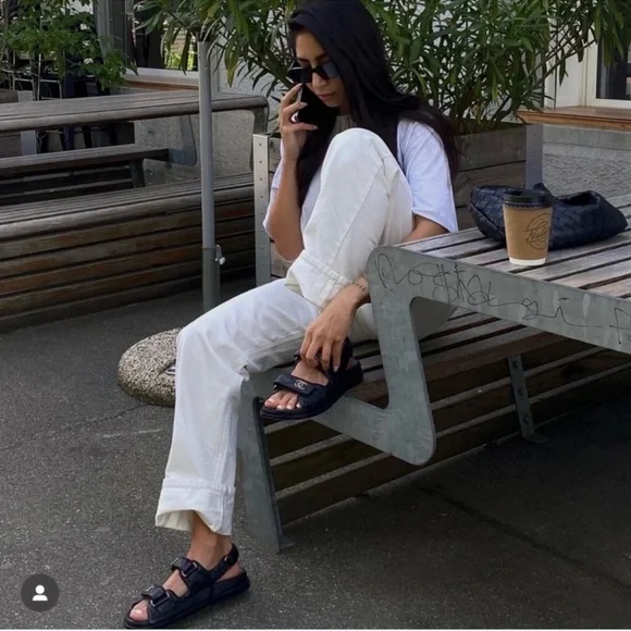 Chanel Dad Sandals chain CC logo Quilted leather sz 38.5 AUTHENTICATED! - Picture 7 of 17